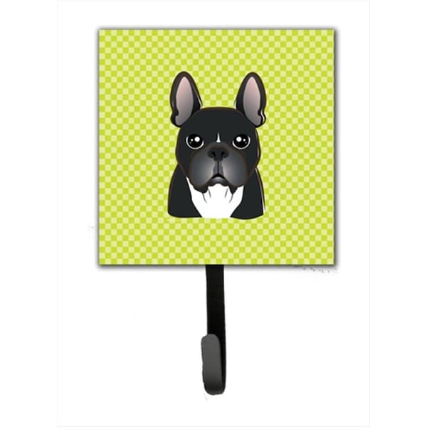 Carolines Treasures Checkerboard Lime Green French Bulldog Leash or Key Holder- 4.25 W x 7 H In. BB1289SH4 - main